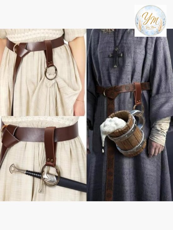 5 Pc Renaissance Belt Pouch with Potion Bottles Vials Keychain main image 5
